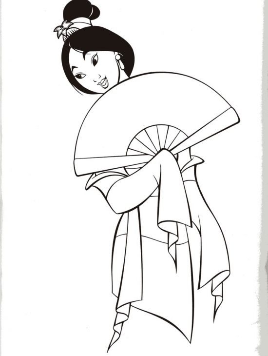 550x730 Mulan Disney Princess Coloring Page To Print Out Coloreartu