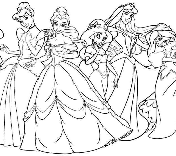678x600 Disney Princess Colouring Book Disney Princesses Colouring Pages
