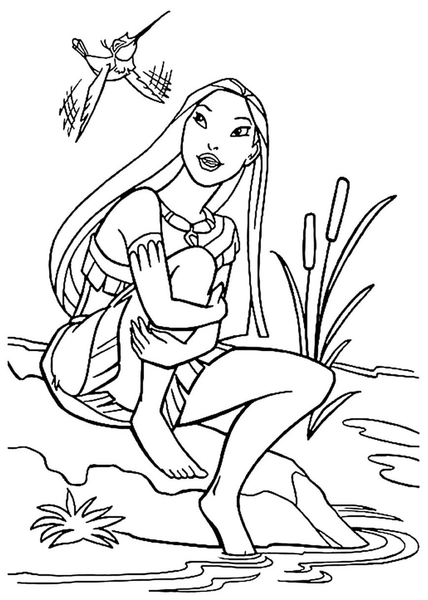 869x1218 Pocahontas Coloring Pages Pictures Free Printable For Kids Images