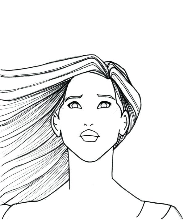 596x712 Disney Pocahontas Coloring Pages Close Up Tags Princess Coloring