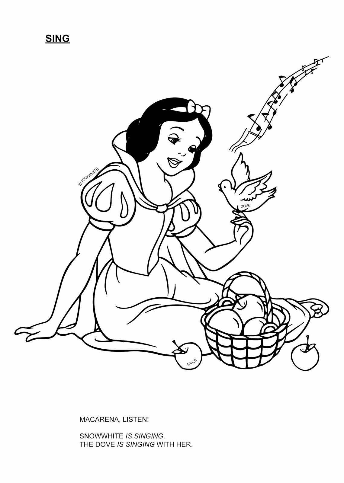 1139x1600 Disney Princess Coloring Pages Snow White Kids Coloring Disney