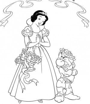 300x347 Disney Princess Snow White Coloring Pages For Kids Coloring
