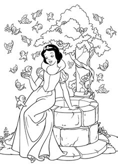 236x330 Disney Princess Snow White With Of The Dwarves Coloring Page