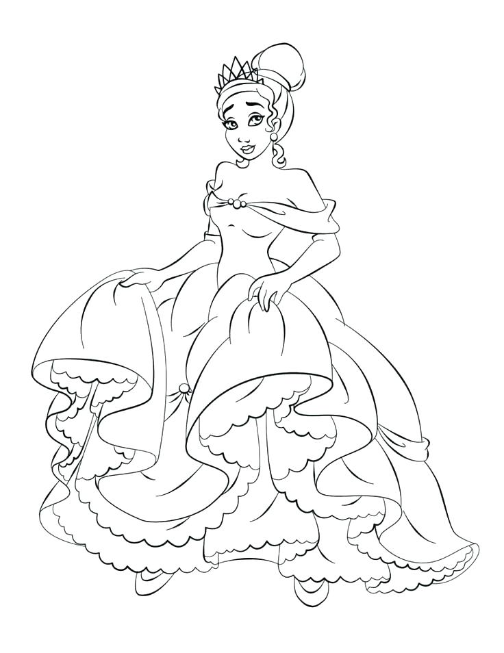 736x954 Princess Tiana Coloring Page Princess Coloring Pages To Print Best