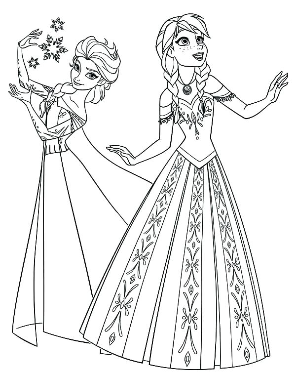 600x753 Disney Frozen Elsa Coloring Pages Draw Background With Princess