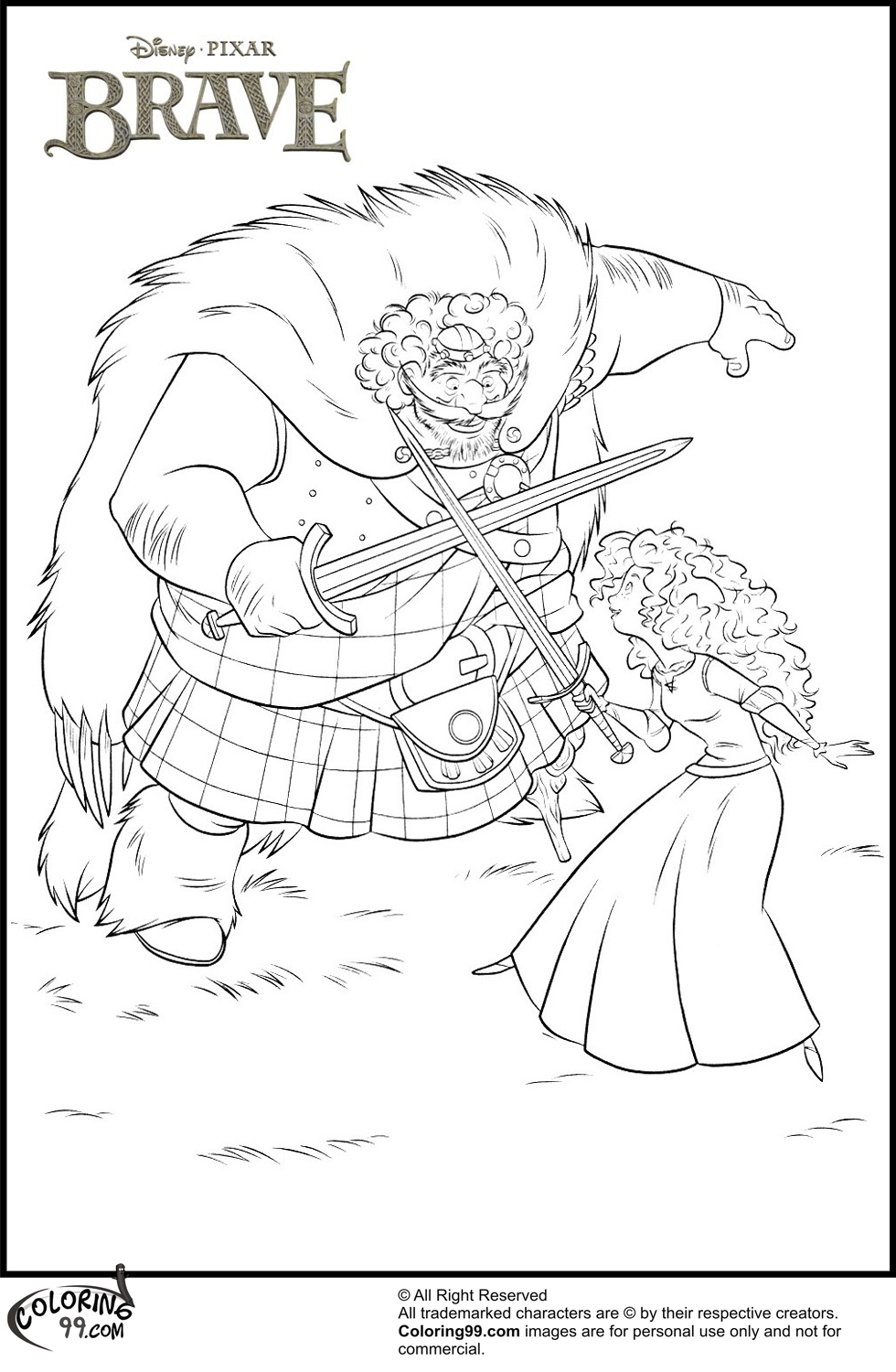 980x1500 Disney Princess Merida Coloring Pages Team Colors