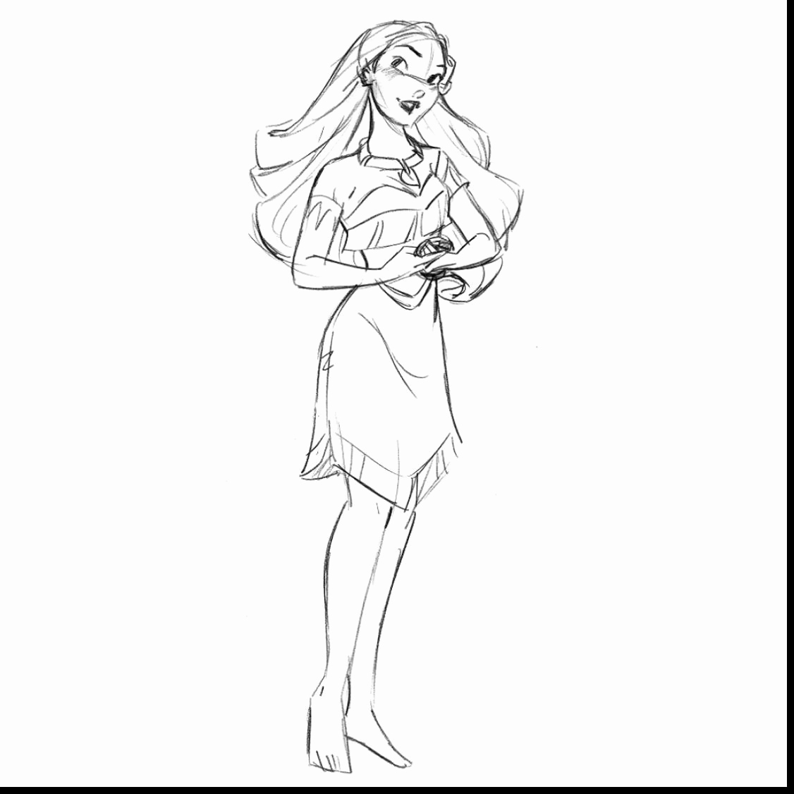 1126x1126 Fancy Pocahontas Leaves Coloring Page Gift