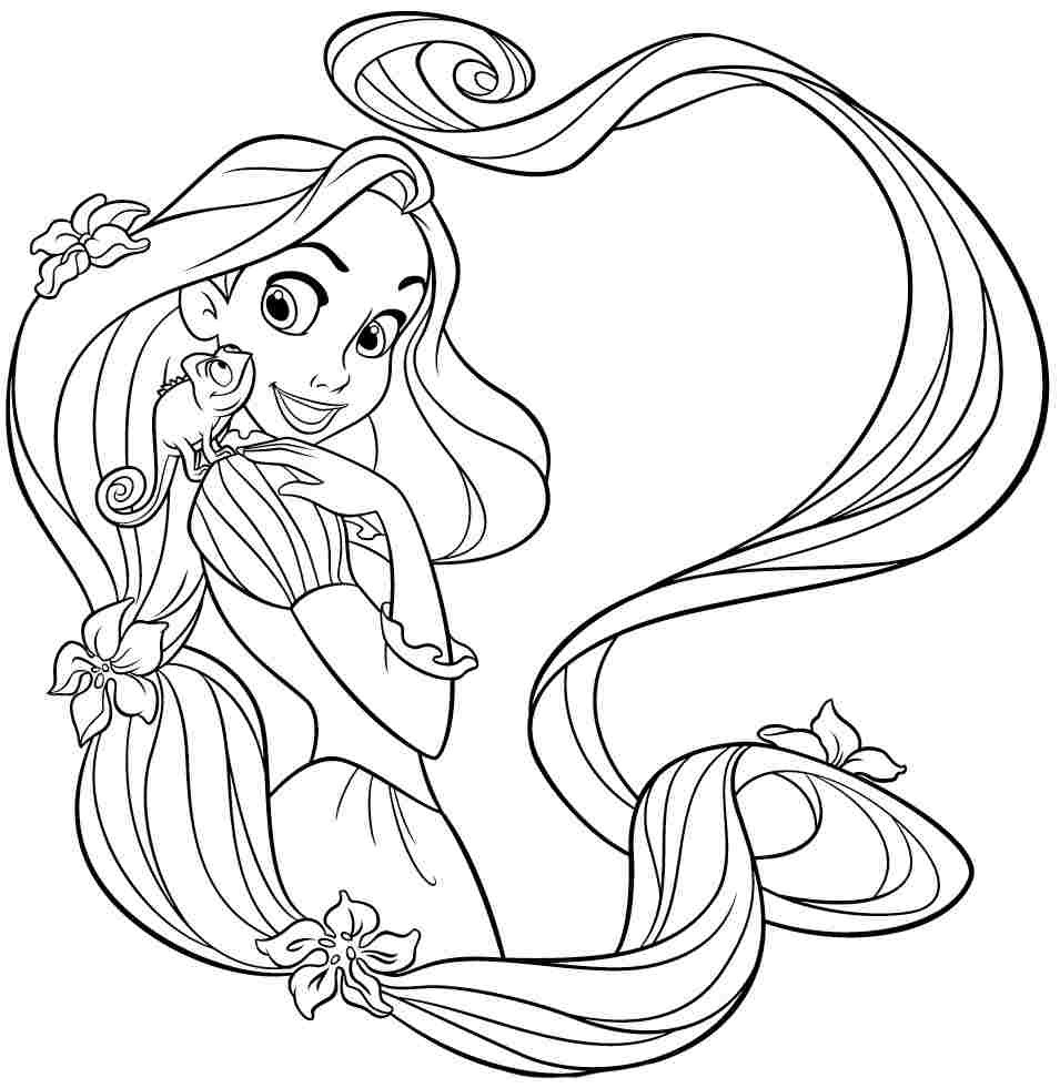 955x981 Disney Princess Rapunzel Coloring Pages Womanmate Com Stuning Baby