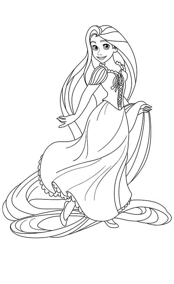 600x980 Lovely Princess Rapunzel Coloring Pages Free Coloring Pages