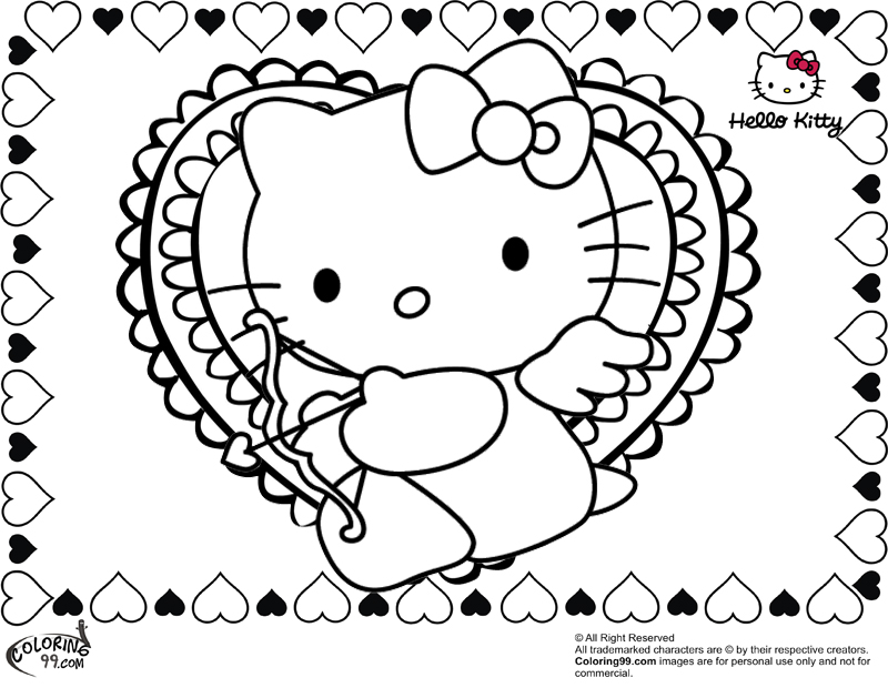 800x620 Hello Kitty Valentine Coloring Pages Team Colors