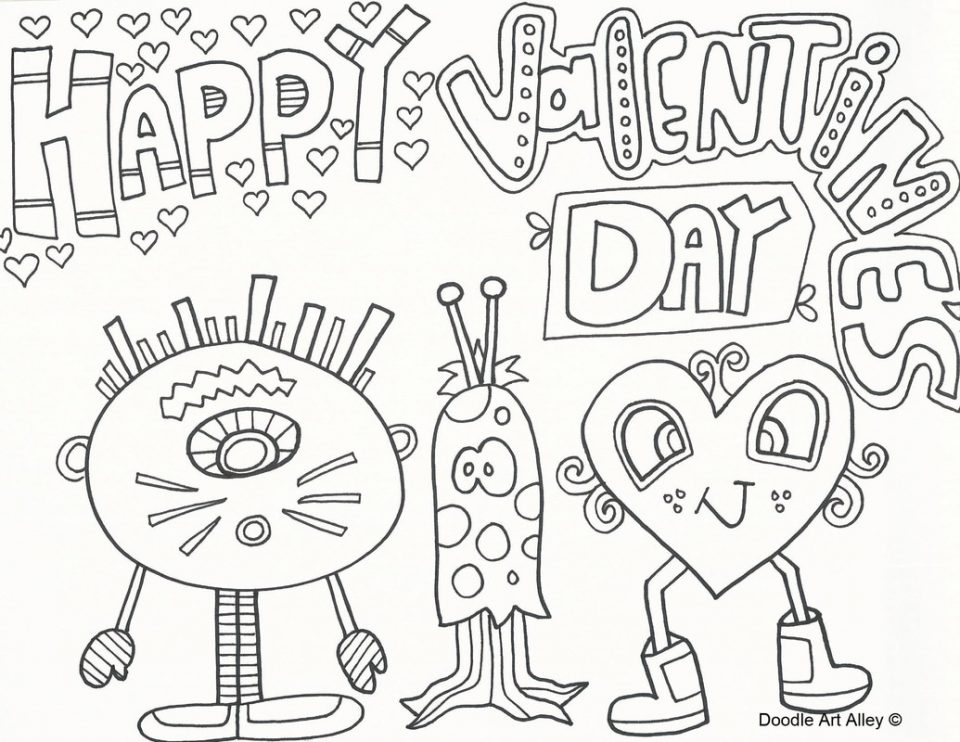 960x742 Valentines Coloring Pages Happyvalentinesdaymonsters Orig