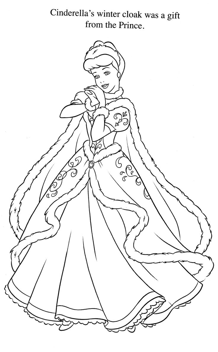Disney Princess Winter Coloring Pages