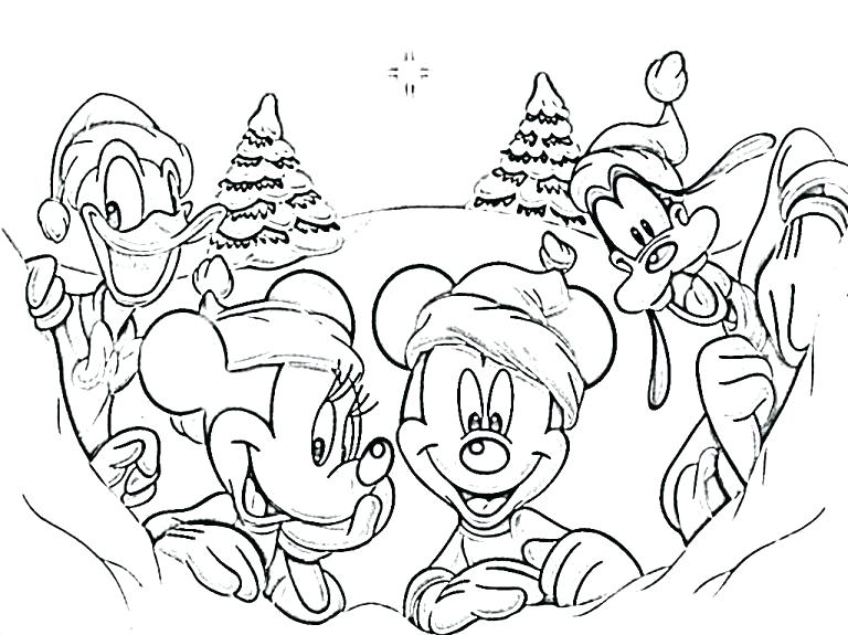 768x575 Free Printable Disney Princess Christmas Coloring Pages