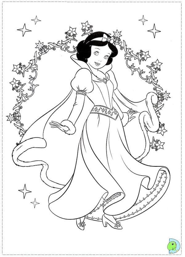 600x834 Winter Princess Kids Coloring Pages