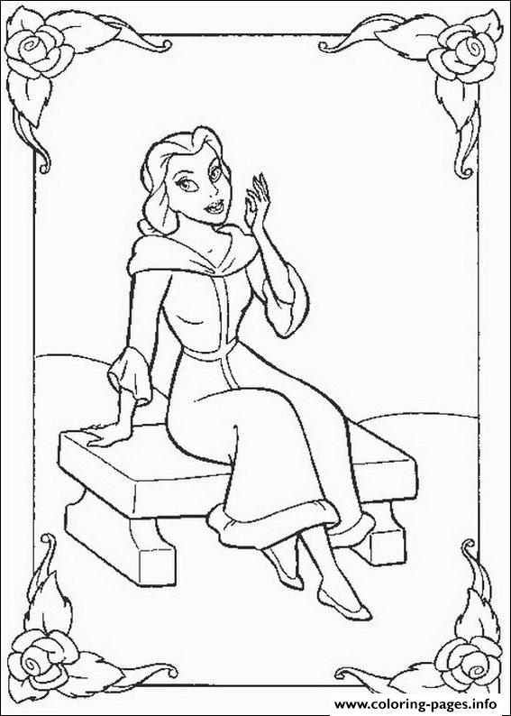 567x794 Belle Sitting In Winter Day Disney Princess Coloring Pages