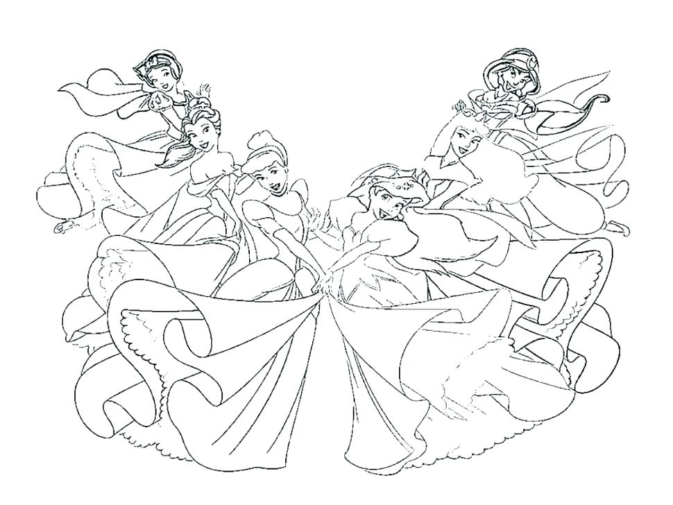 970x728 All Disney Princess Coloring Pages