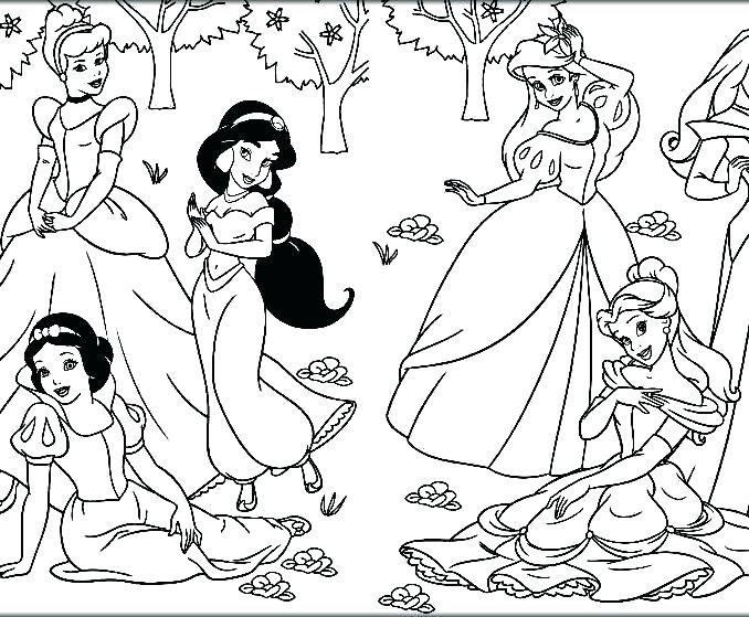 678x559 Coloring Pages Disney Princess Princesses Coloring Page Princess