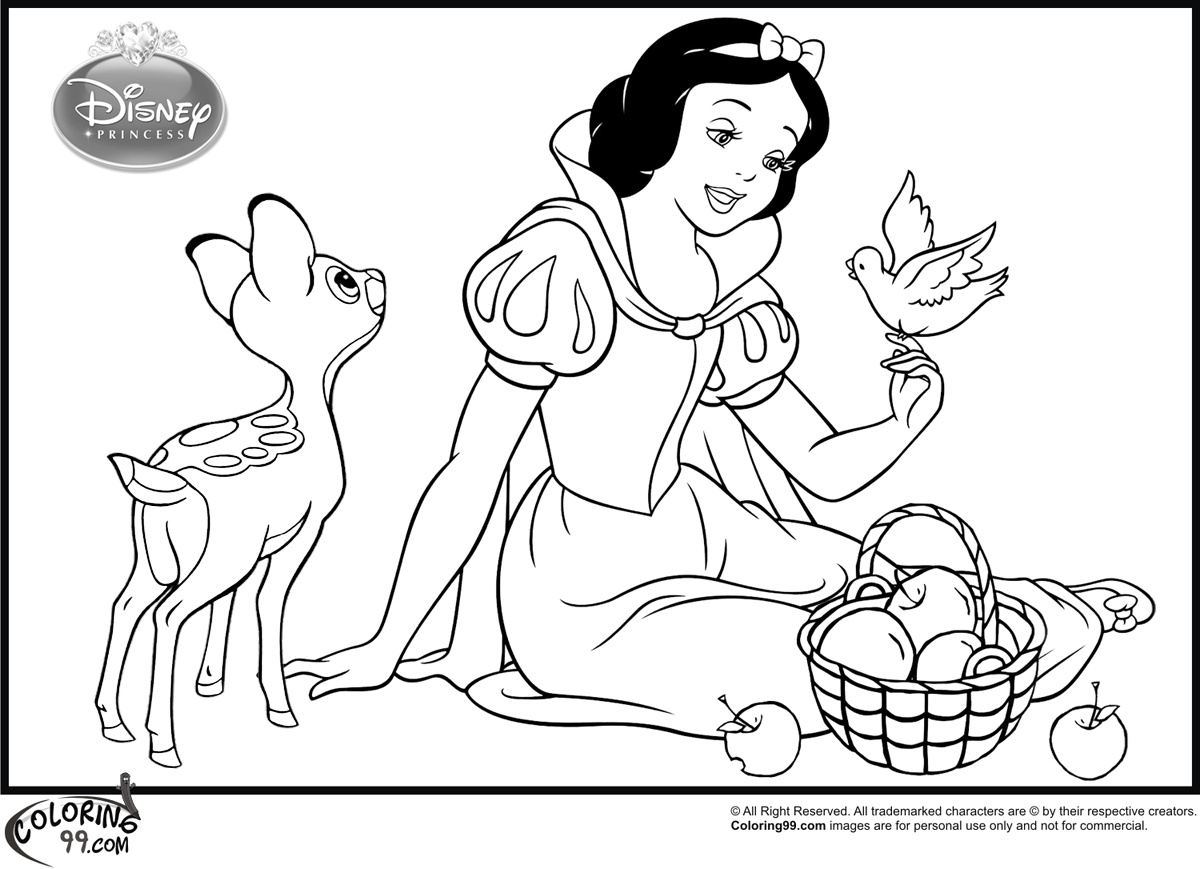 1200x869 Disney Princess Snow White Coloring Pages Team Colors