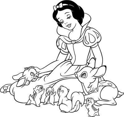 400x380 Disney Snow White Coloring Page