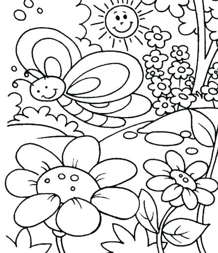 444x516 Spring Coloring Sheets For Kids Coloring Pages For Spring Spring