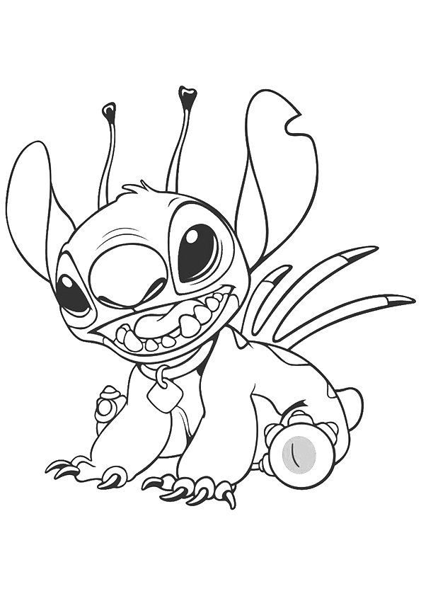 595x842 Lilo And Stitch Coloring Pages For Kids Printable