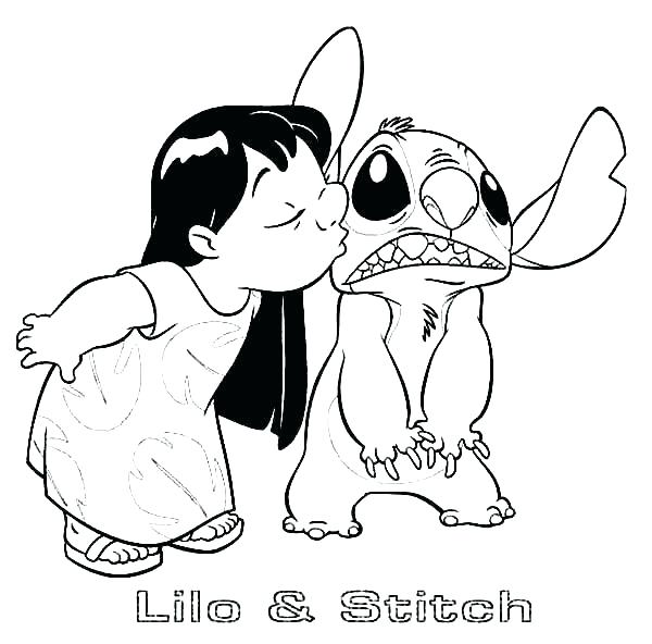 600x592 Elvis Stitch Coloring Pages Stitch Coloring Pages Kiss Coloring