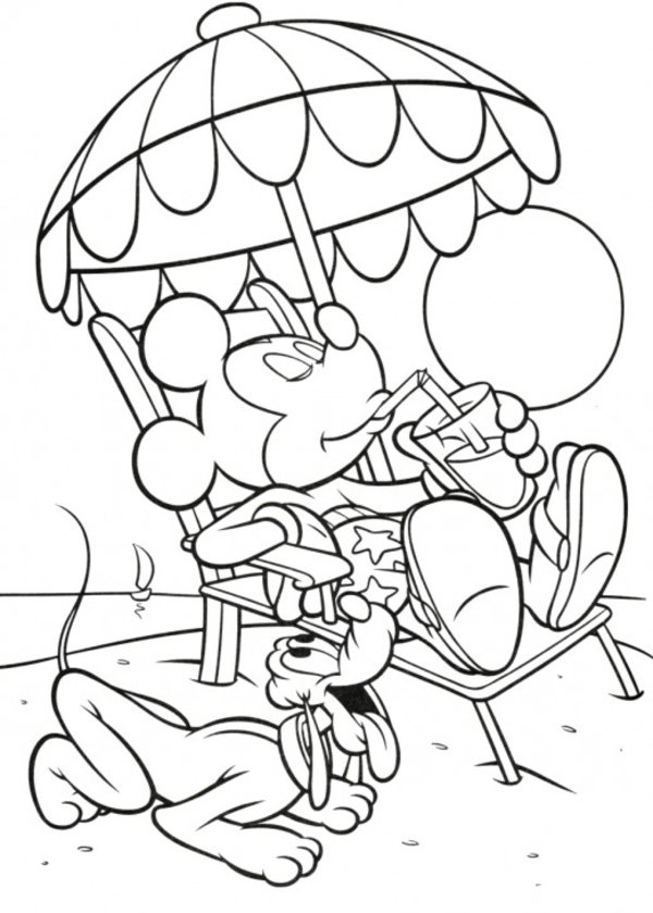 600x839 Disney Summer Diving Colouring Pages