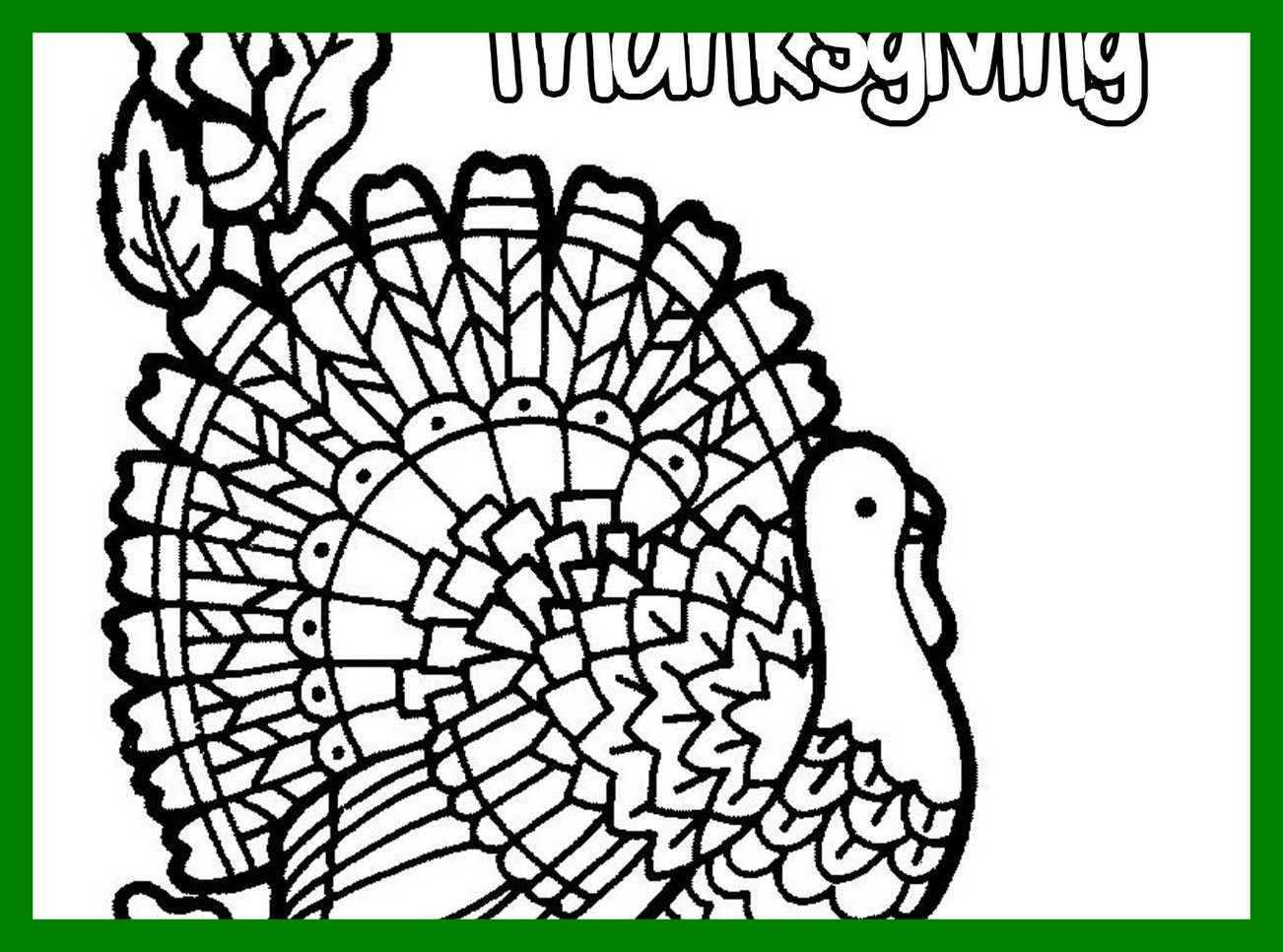 1302x966 The Best Color Page Turkey Printable Coloring Easy Thanksgiving