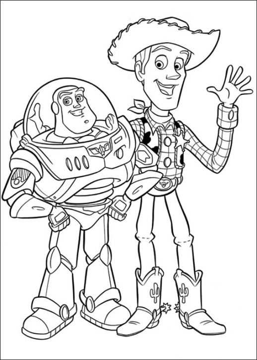 518x725 Toy Story Coloring Pages Woody And Buzz On Format Disney Coloring