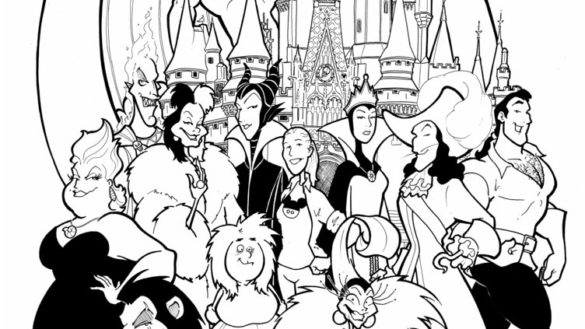 585x329 Disney Villains Coloring Pages With Disney Villains Coloring