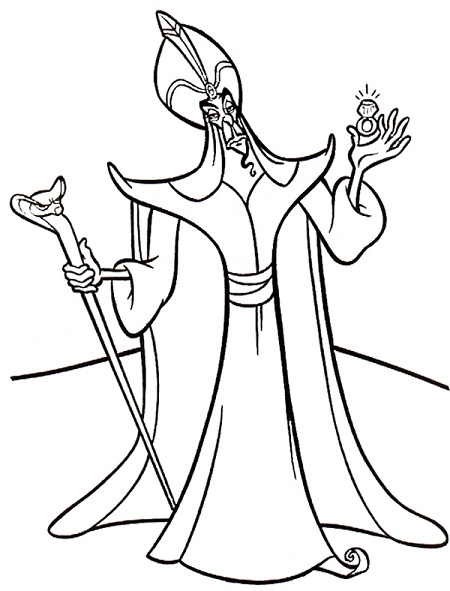 450x591 Jafar Disney Villains Coloring Page