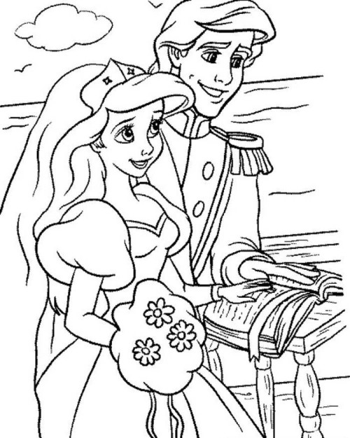 500x625 Awesome Disney Wedding Coloring Pages Pictures
