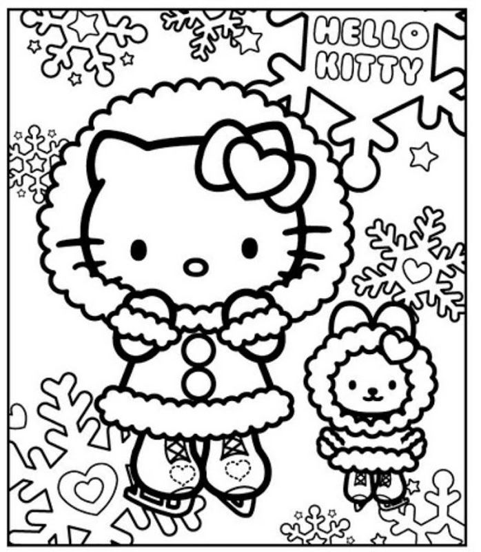 698x800 Disney Winter Coloring Pages Hello Kitty