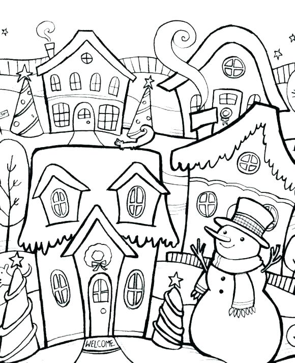 580x713 Free Winter Coloring Pages Printable