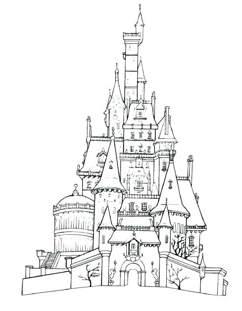 492x632 Disney Castle Coloring Pages Free Printable Castle Coloring Pages