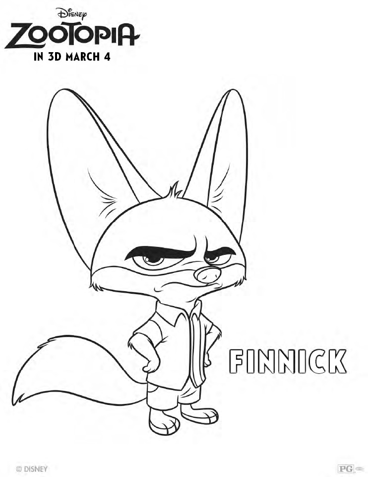 742x960 Zootopia Coloring Pages