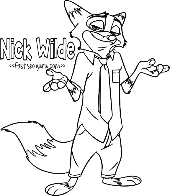 576x665 Zootopia Coloring Pages Page Image Clipart Images