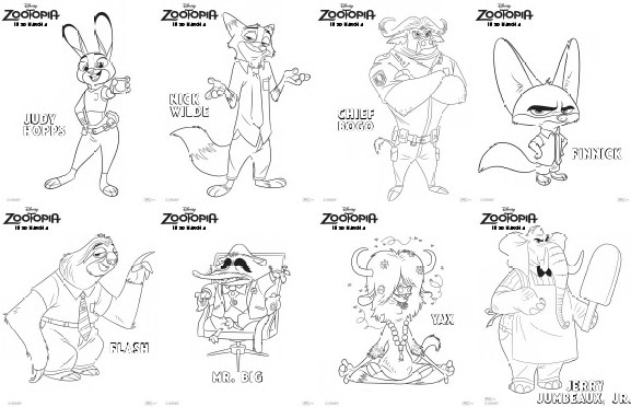 577x372 Zootopia Coloring And Activity Sheets! Pixie Budget