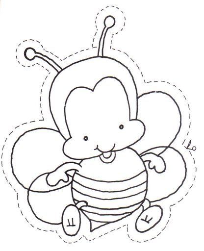 416x512 Color Page Ditto Bees, Embroidery And Template