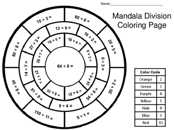 350x263 Mandala Division Coloring Page