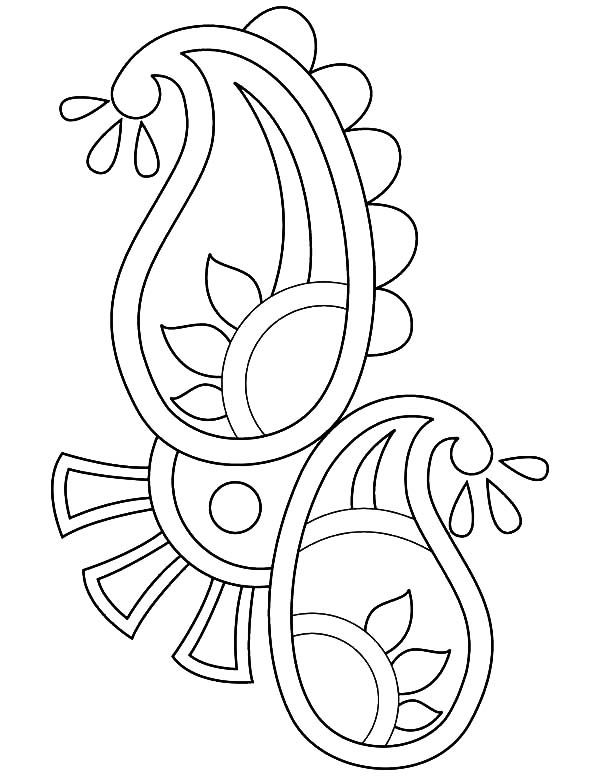 600x776 Paisley Design Rangoli Coloring Page Paisley