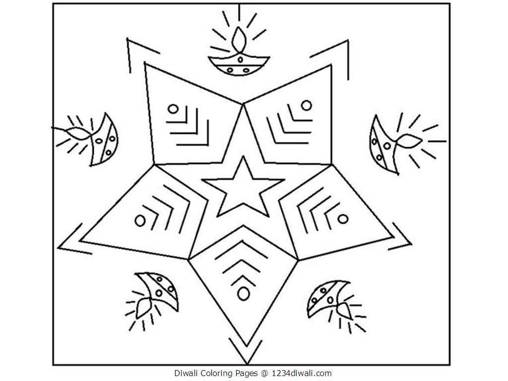 1024x768 Diwali Coloring Pages Rangoli Pic Bebo Pandco