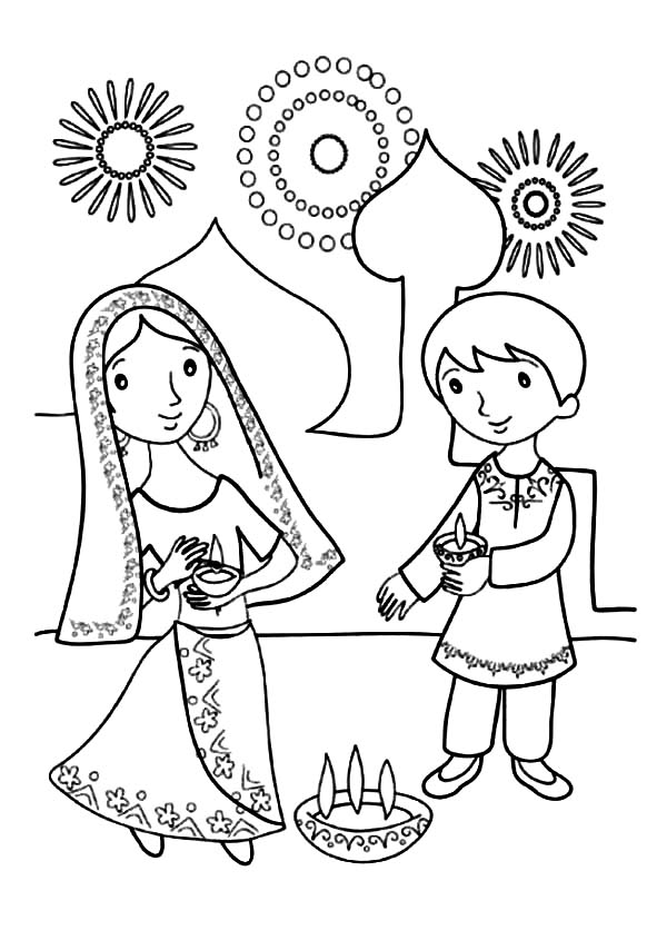 600x854 Diwali Coloring Pages