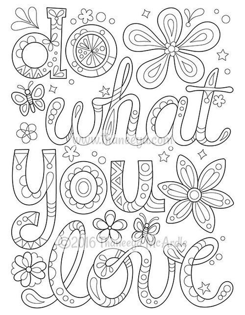 500x643 Do What You Love Coloring Page