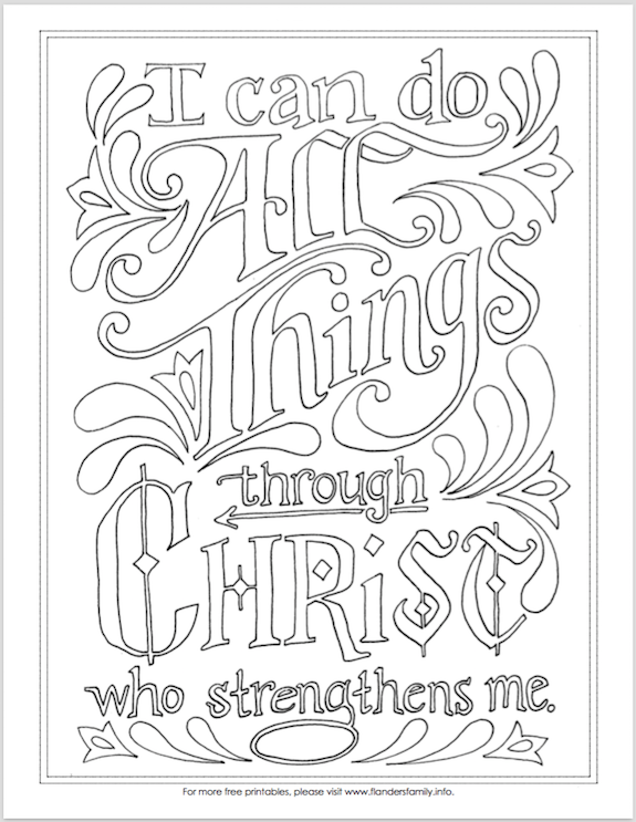 575x743 I Can Do All Things Coloring Page