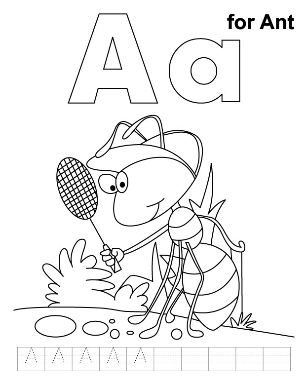 624x780 Letter A Coloring Pages