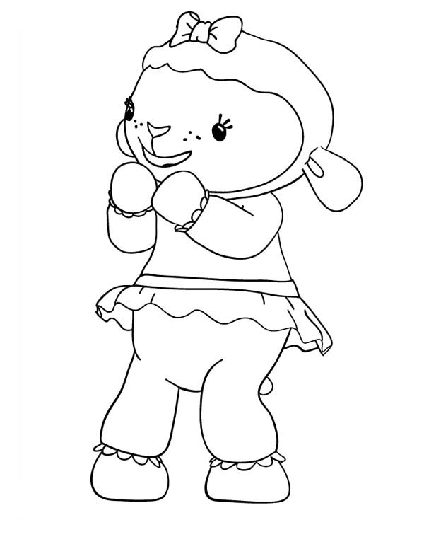600x776 Lambie The Lamb Is Happy In Doc Mcstuffins Coloring Page
