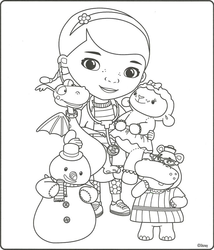 736x858 Free Doc Mcstuffins Coloring Pages