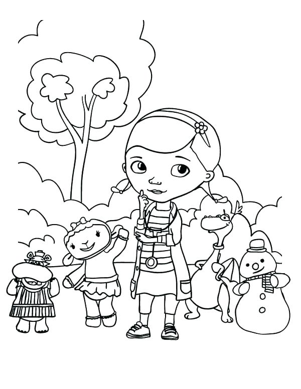 600x776 Wonderful Doc Mcstuffins Color Page Coloring Pages Doc And Friends
