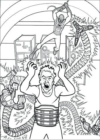 343x480 Doctor Octopus Coloring Pages Wants To Stop Doctor Octopus